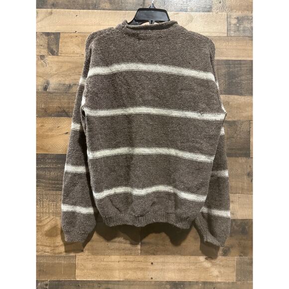FL Wood Brown & Tan Striped Mock Turtleneck Sweater – Size Small Women - Picture 7 of 8